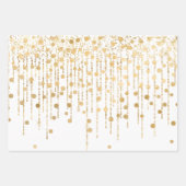 Girly Gold Glam Glitter Wimpers Inpakpapier Vel (Voorkant 3)