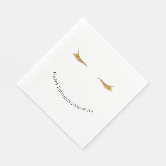 Girly Gold Glam Glitter Wimpers Servet (Hoek)