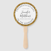 Girly Gold Glitter Afstuderen School Class Foto Handwaaier (Voorkant)