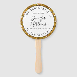 Girly Gold Glitter Afstuderen School Class Foto Handwaaier