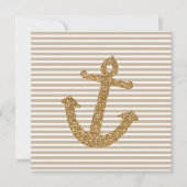 Girly Gold Glitter Anker Kaart (Voorkant)