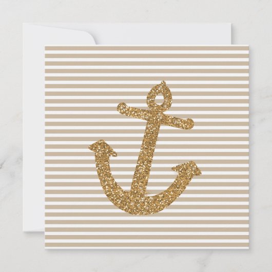 Girly Gold Glitter Anker Kaart (Voorkant)