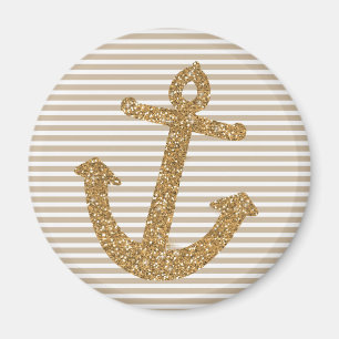 Girly Gold Glitter Anker Magneet
