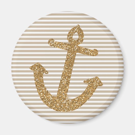 Girly Gold Glitter Anker Magneet (Voorkant)