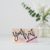 Girly Gold Glitter Iridescent Holographic Ombre Afsprakenkaartje (Staand voorkant)