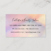 Girly Gold Glitter Iridescent Holographic Ombre Klantenkaartje (Achterkant)