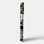 Girly Gold Glitter Jewels w Black Damask Monogram Case-Mate iPhone Case (Achterkant / Rechts)