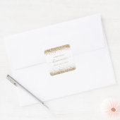 Girly Gold Glitter Name Quinceañera Hartelijk dank Vierkante Sticker (Envelop)