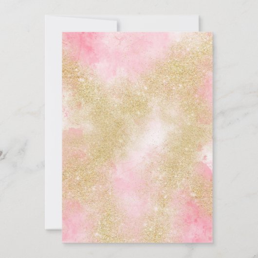 Girly gold glitter roze waterverf 30e verjaardag kaart (Achterkant)