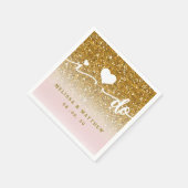 Girly Gold Glitter Sparkle Pink I Do Names Weddens Servet (Hoek)