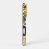 Girly Gold Glitter Sparkles Monogram Script Name iPhone 16 Hoesje (Rechterkant)