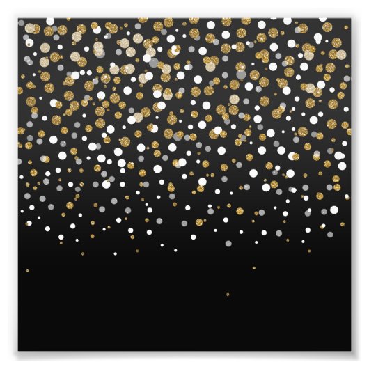  Girly Gold Glitter Stippen Illustratie Foto Afdruk (Voorkant)