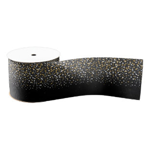 Girly Gold Glitter Stippen Illustratie Grosgrain Lint