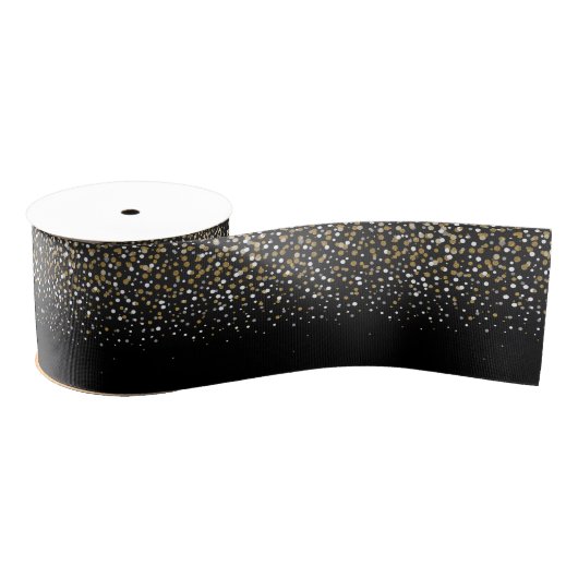  Girly Gold Glitter Stippen Illustratie Grosgrain Lint (Spoel)