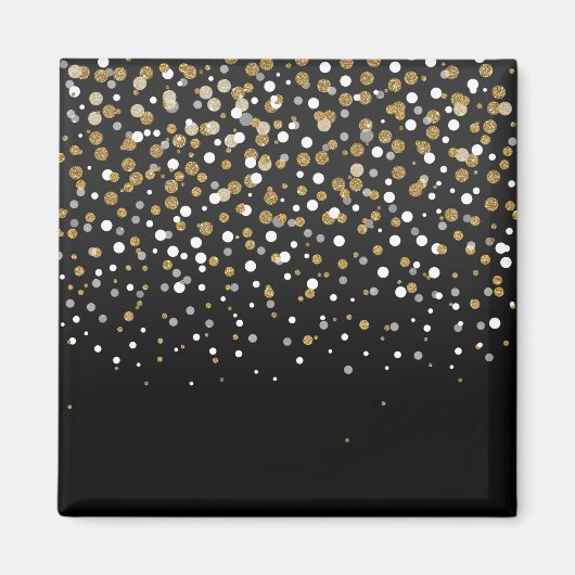 Girly Gold Glitter Stippen Illustratie Magneet (Voorkant)
