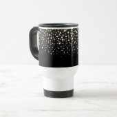 Girly Gold Glitter Stippen Illustratie Reisbeker (Voorkant links)