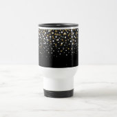 Girly Gold Glitter Stippen Illustratie Reisbeker (Center)