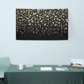  Girly Gold Glitter Stippen Illustratie Spandoek (Beurs)