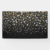  Girly Gold Glitter Stippen Illustratie Spandoek (Horizontaal)