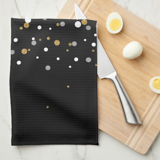  Girly Gold Glitter Stippen Illustratie Theedoek (Quarter Fold)