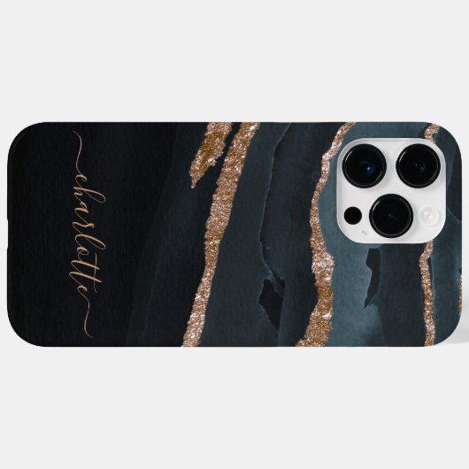 Girly Gold Glitter Stylish Chic Name Persoonlijk Case-Mate iPhone Case (Achterkant (horizontaal))