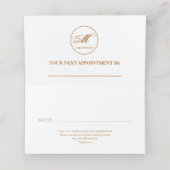 Girly Gold Glittery Luxury Monogram Beauty Salon Afsprakenkaart (Binnenkant ongevouwen)