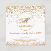 Girly Gold Glittery Luxury Monogram Beauty Salon Afsprakenkaartje (Voorkant)