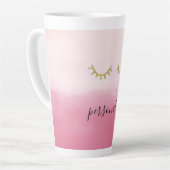 Girly Gold Glitz Eyelashes Pink Ombre Latte Mok (Linkerhoek)