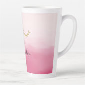 Girly Gold Glitz Eyelashes Pink Ombre Latte Mok (Rechts)