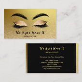 *~* Girly Gold Golden Lashes Extensions Brows Visitekaartje (Voorkant / Achterkant)