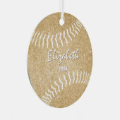 Girly Gold Keepsake Softball Metalen Ornament (Voorkant Rechts)