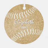 Girly Gold Keepsake Softball Metalen Ornament (Voorkant)