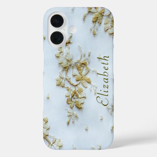 Girly Gold Lace Vrouwelijk en Elegant Case-Mate iPhone Case (Achterkant)