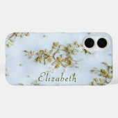 Girly Gold Lace Vrouwelijk en Elegant Case-Mate iPhone Case (Achterkant (horizontaal))