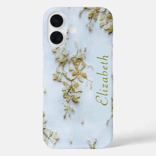 Girly Gold Lace Vrouwelijk en Elegant Case-Mate iPhone Case (Achterkant)