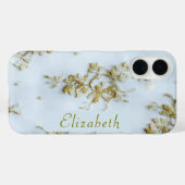 Girly Gold Lace Vrouwelijk en Elegant Case-Mate iPhone Case (Achterkant (horizontaal))