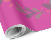 Girly Gold Leaf Fuchsia Flower Cadeaupapier (Rol Hoek)