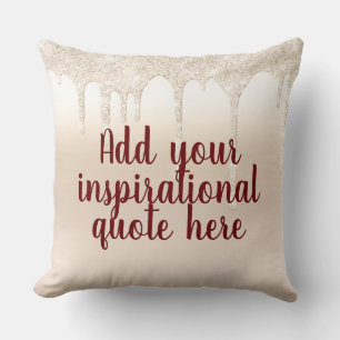 Girly Gold Luxury Drift Drijvende glam Script Kussen