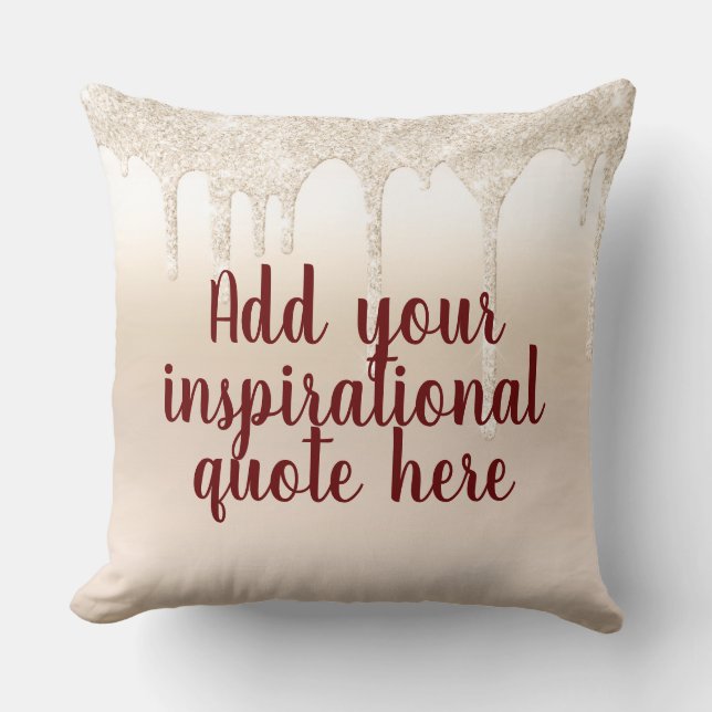 Girly Gold Luxury Drift Drijvende glam Script Kussen (Voorkant)