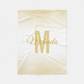 Girly Gold Modern Chic Monogram Elegant Glitter Fleece Deken (Voorkant)