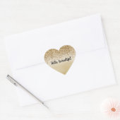 Girly Gold Ombre Waterverf Glitter Hart Sticker (Envelop)