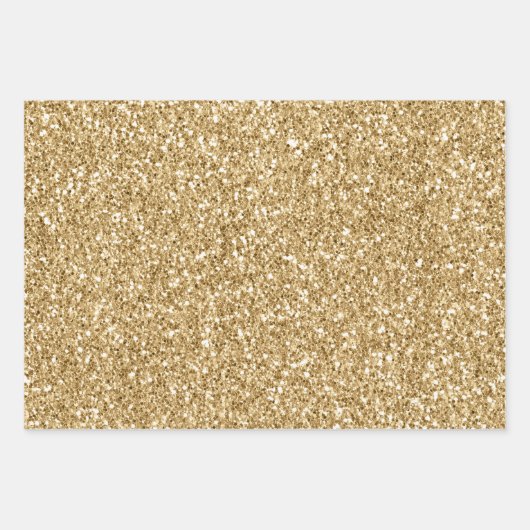 Girly Gold Ombre Waterverf Glitter Inpakpapier Vel (Voorkant 3)