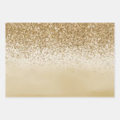 Girly Gold Ombre Waterverf Glitter Inpakpapier Vel (Voorkant)