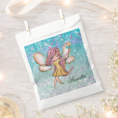 Girly Gold Paars Blue Glitter Sparkle Fairy Dust Bedankzakje (Geknipt)