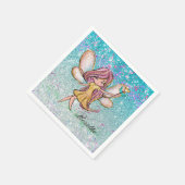 Girly Gold Paars Blue Glitter Sparkle Fairy Dust Servet (Hoek)