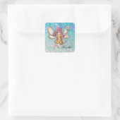 Girly Gold Paars Blue Glitter Sparkle Fairy Dust Vierkante Sticker (Tas)