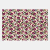 Girly Gold Pink Floral Leopard Print Inpakpapier Vel (Voorkant)