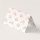 Girly Gold Puppy Dog White roze gradiëntpatroon Visitekaartje (Achterkant)