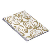 Girly Gold Roos Pattern Custom Spiral Notebook Notitieboek (Rechterzijde)