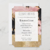 Girly Gold Sparkle Roze Zwart Koeienhuid Kaart (Voorkant)